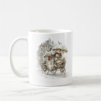 eine Märchenkutsche mit einem Mädchen auf einer Wi Kaffeetasse