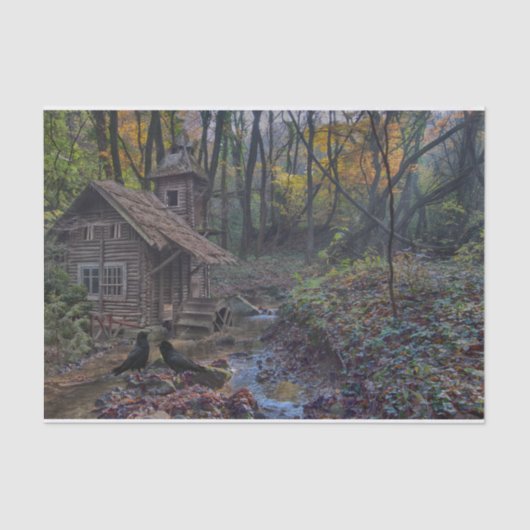 Eine Märchenwaldhütte im wahren Leben Seidenpapier (Vorderseite)