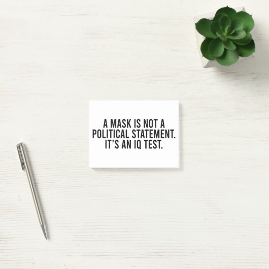 Eine Maske ist keine politische Aussage Post-it Klebezettel (Büro)