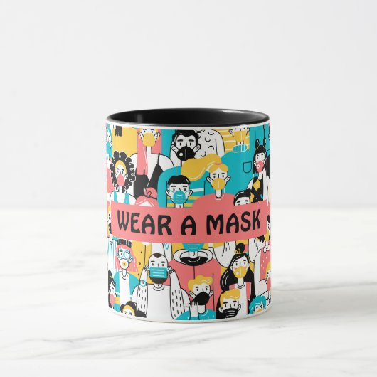 Eine Maske Tasse tragen (Zentrum)