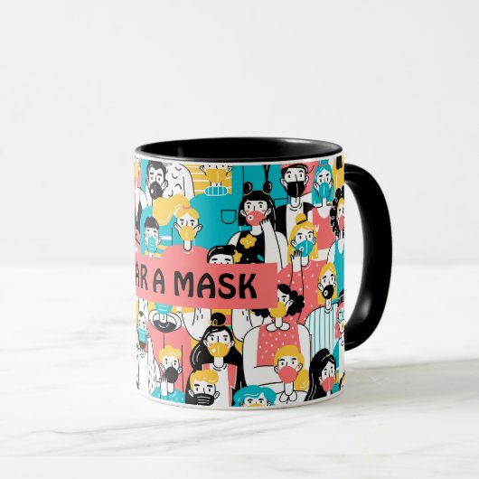 Eine Maske Tasse tragen (VorderseiteRechts)
