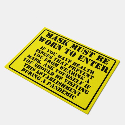 Eine Maske tragen Fußmatte (Schrägansicht)