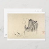 Eine Maus als Mönch von Shibata Zeshin Postkarte (Vorne/Hinten)