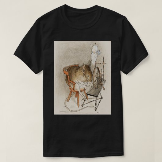 Eine Maus auf seinem Spinnrad T-Shirt (Design vorne)