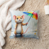 Eine Maus mit Regenbogen-Regenbogenfarbe Kissen (Decke)