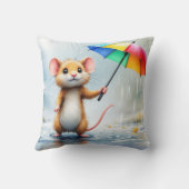 Eine Maus mit Regenbogen-Regenbogenfarbe Kissen (Rückseite)