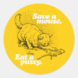 EINE MAUS RETTEN - WEISS - (2).png Runder Aufkleber