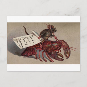 Eine Maus und ihr Hummer Postkarte