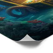 Eine Meereskreatur schützt einen Schatz Poster (Ecke)