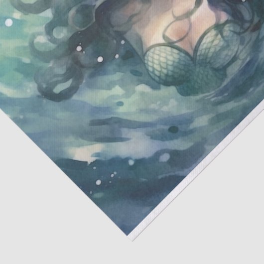 Eine Meerjungfrau im wirbelnden Meer Seidenpapier (Ausschnitt)