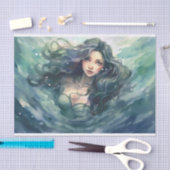 Eine Meerjungfrau im wirbelnden Meer Seidenpapier (Handwerk)