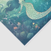 Eine Meerjungfrau in flachem, lichtdurchfluteten W Seidenpapier (Ausschnitt)