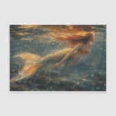 Eine Meerjungfrau pinkelt an der Wasseroberfläche Seidenpapier (Vorderseite)