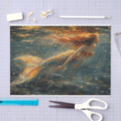 Eine Meerjungfrau pinkelt an der Wasseroberfläche Seidenpapier (Handwerk)