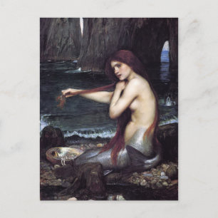 Eine Meerjungfrau von J W Waterhouse, 1901 Postkarte