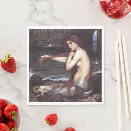 Eine Meerjungfrau von J W Waterhouse, 1901 Serviette (Beispiel)