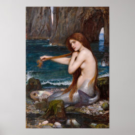 Eine Meerjungfrau von John William Waterhouse 1900 Poster