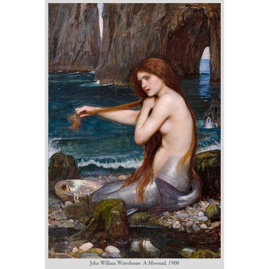 Eine Meerjungfrau von John William Waterhouse 1900 Poster