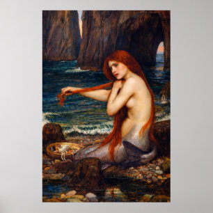 Eine Meerjungfrau von John William Waterhouse Poster