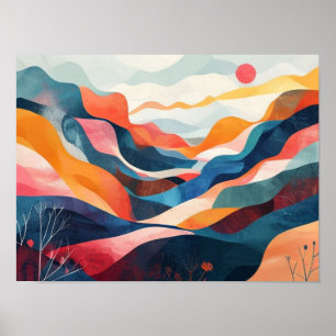 Eine mehrschichtige topografische Reise Poster