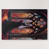 Eine Melancholin mit Gothik Puzzle (Horizontal)