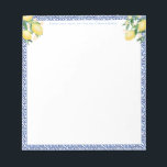 Eine Meldung aus | Amalfi Lemons Italian Blue Tile Notizblock<br><div class="desc">Ein attraktives und praktisches Notizblock-Design,  das zu meinen beliebten Zitronen / hellblau / blau Kacheln Braut und Baby Dusche Einladungs-Programm passt.</div>