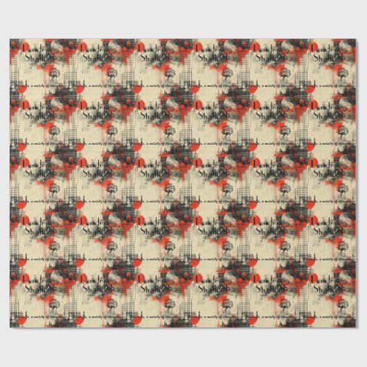 Eine Melodie der Gedanken in rot und schwarz Geschenkpapier (Flach)