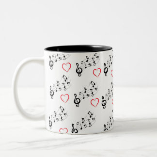 Eine Melodie des Kaffees und der Liebe Zweifarbige Tasse