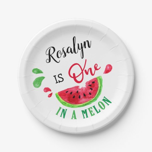 Eine Melone Pappteller (Vorderseite)