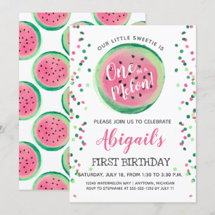 Eine Melone zum ersten Geburtstag Einladung
