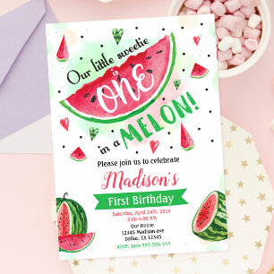 Eine Melonen-Einladung, Wassermelone 1. Geburtstag Einladung
