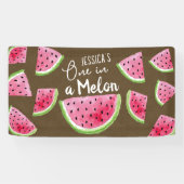 Eine Melonen-Geburtstagsfeier Kraftpapier-Textur Banner (Horizontal)