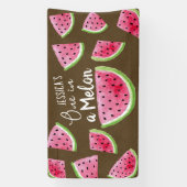 Eine Melonen-Geburtstagsfeier Kraftpapier-Textur Banner (Vertikal)