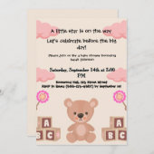 Eine Menge Freude erwartet Sie, eine Baby-Dusche. Einladung (Vorne/Hinten)