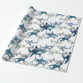 Eine Menge Haie Wasserfarbe Geschenkpapier (Ungerollt)
