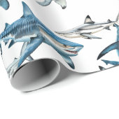 Eine Menge Haie Wasserfarbe Geschenkpapier (Rolleneckpunkt)