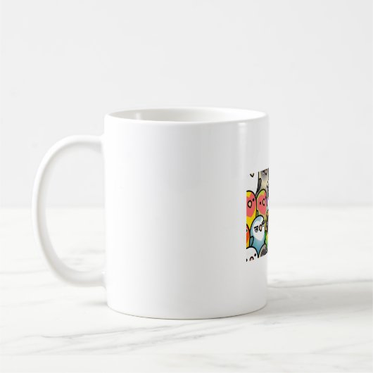 Eine Menge Lovebirds Kaffeetasse (Links)