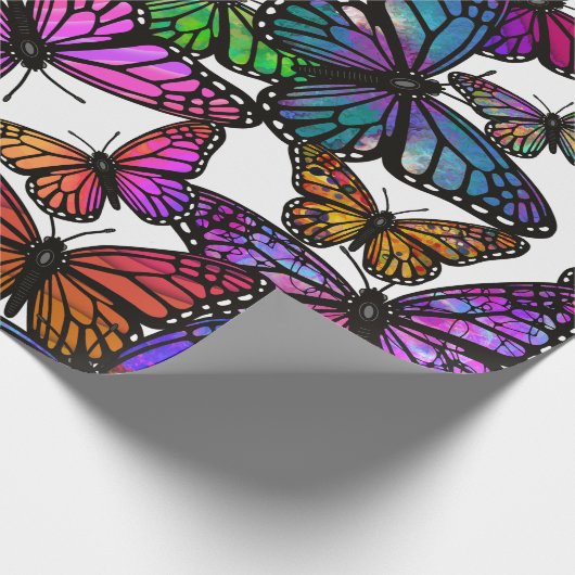 Eine Menge Regenbogenschmetterlinge Geschenkpapier (Ecke)