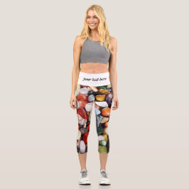 eine Menge schön gefärbter Steine Capri Leggings