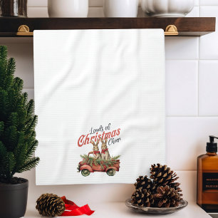 Eine Menge Weihnachtsfreude Hasen im roten Lastwag Geschirrtuch