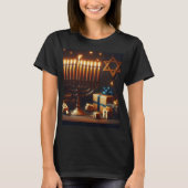 eine menorah-Karte mit Wortxmas darauf T-Shirt (Vorderseite)