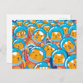 Eine Menschenmenge von Catstronauten Niedliche Ill Postkarte (Vorne/Hinten)