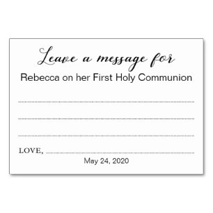 Eine Message Communion Taufe Christening Card verl Tischnummer