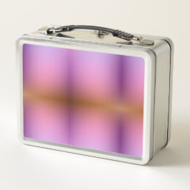 Eine metallene Lunchbox mit einem lebendigen Desig