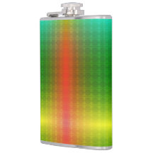Eine metallische Flasche mit einem Farbverlauf von