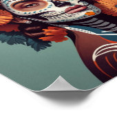 Eine mexikanische Frau feiert Dia de Los Muertos Poster (Ecke)