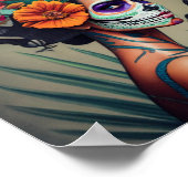 Eine mexikanische Frau feiert Dia de Los Muertos Poster (Ecke)