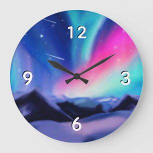 Eine Million Aurora Träume Große Wanduhr
