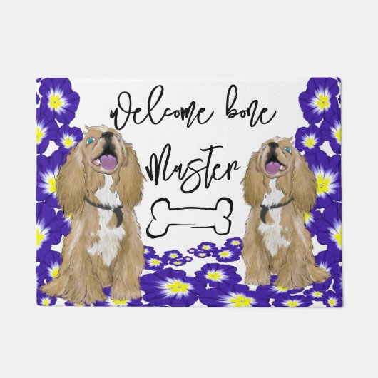 Eine Miniatur-Cocker spaniel Welcome Zuhause Fußmatte (Vorderseite)