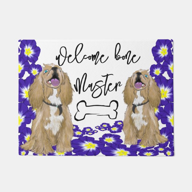 Eine Miniatur-Cocker spaniel Welcome Zuhause Fußmatte (Vorderseite)